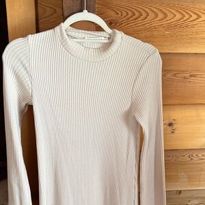 Christy Dawn Cream Ribbed Long Sleeve Top